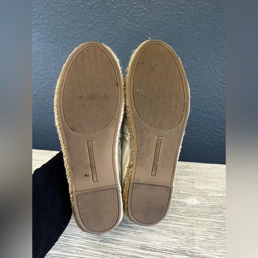 Bandolino Beige and Cream Striped Espadrilles